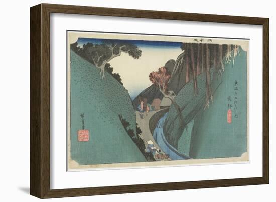 Utsu Mountain, Okabe, C. 1833-Utagawa Hiroshige-Framed Giclee Print