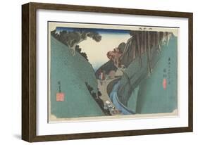 Utsu Mountain, Okabe, C. 1833-Utagawa Hiroshige-Framed Giclee Print