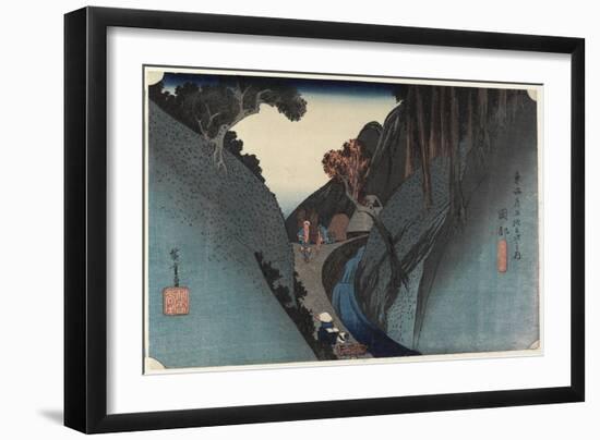 Utsu Mountain, Okabe, C. 1833-Utagawa Hiroshige-Framed Giclee Print