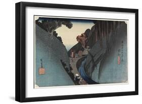 Utsu Mountain, Okabe, C. 1833-Utagawa Hiroshige-Framed Giclee Print