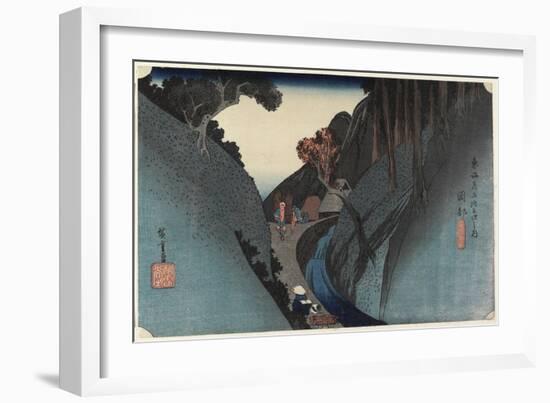 Utsu Mountain, Okabe, C. 1833-Utagawa Hiroshige-Framed Giclee Print