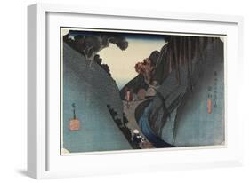 Utsu Mountain, Okabe, C. 1833-Utagawa Hiroshige-Framed Giclee Print