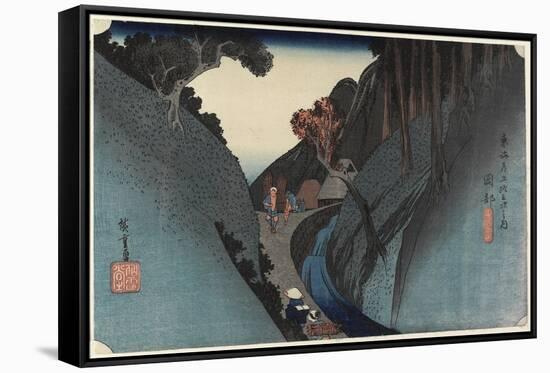 Utsu Mountain, Okabe, C. 1833-Utagawa Hiroshige-Framed Stretched Canvas