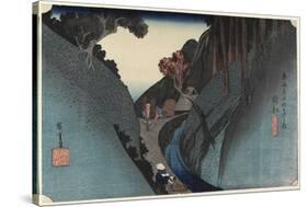 Utsu Mountain, Okabe, C. 1833-Utagawa Hiroshige-Stretched Canvas
