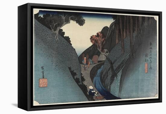 Utsu Mountain, Okabe, C. 1833-Utagawa Hiroshige-Framed Stretched Canvas