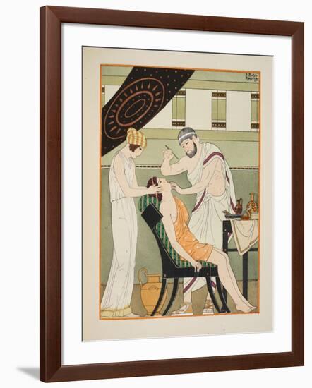 Uvula Is Incised with a Scalpel, Illustration from 'The Works of Hippocrates', 1934 (Colour Litho)-Joseph Kuhn-Regnier-Framed Giclee Print