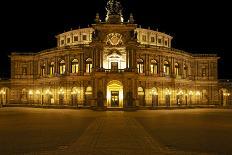 Illuminated Semperoper in Dresden in the Evening-Uwe Steffens-Photographic Print