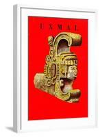 Uxmal, Mexican Travel Poster-null-Framed Art Print