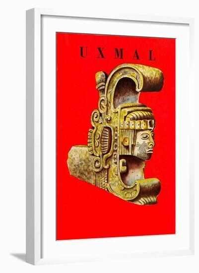 Uxmal, Mexican Travel Poster-null-Framed Art Print