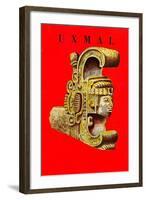 Uxmal, Mexican Travel Poster-null-Framed Art Print