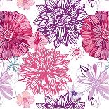 Pattern with Red Flowers-UyUy-Stretched Canvas