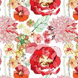 Pattern with Red Flowers-UyUy-Stretched Canvas