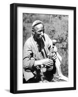 Uzbek Man Smoking Calian, Samarkand, 1936-null-Framed Giclee Print