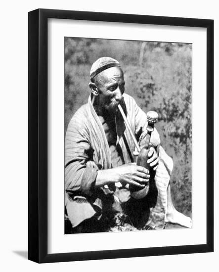 Uzbek Man Smoking Calian, Samarkand, 1936-null-Framed Giclee Print