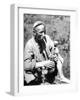 Uzbek Man Smoking Calian, Samarkand, 1936-null-Framed Giclee Print