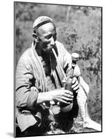 Uzbek Man Smoking Calian, Samarkand, 1936-null-Mounted Giclee Print