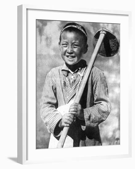 Uzbek Schoolboy Working on a Farm, 1936-null-Framed Giclee Print