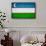 Uzbekistan Flag Design with Wood Patterning - Flags of the World Series-Philippe Hugonnard-Framed Stretched Canvas displayed on a wall