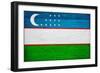 Uzbekistan Flag Design with Wood Patterning - Flags of the World Series-Philippe Hugonnard-Framed Art Print