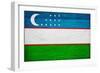 Uzbekistan Flag Design with Wood Patterning - Flags of the World Series-Philippe Hugonnard-Framed Art Print