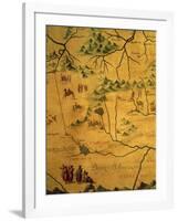 Uzbekistan Region, from Map of Asia Showing Route Taken by Marco Polo-null-Framed Giclee Print