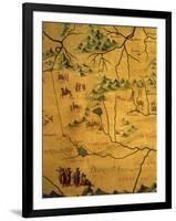 Uzbekistan Region, from Map of Asia Showing Route Taken by Marco Polo-null-Framed Giclee Print