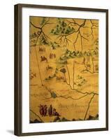 Uzbekistan Region, from Map of Asia Showing Route Taken by Marco Polo-null-Framed Giclee Print