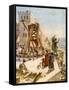 Uzziah erects engines of war on the walls - Bible-William Brassey Hole-Framed Stretched Canvas