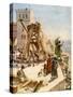 Uzziah erects engines of war on the walls - Bible-William Brassey Hole-Stretched Canvas