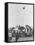 V-1 German Missile over English Town 1944-null-Framed Stretched Canvas