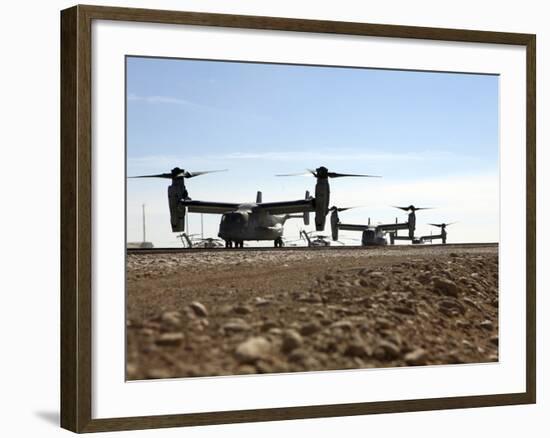 V-22 Osprey Tiltrotor Aircraft Arrive at Camp Bastion, Afghanistan-Stocktrek Images-Framed Photographic Print