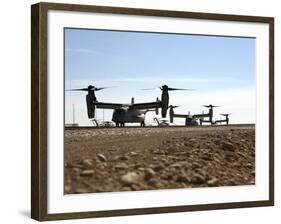 V-22 Osprey Tiltrotor Aircraft Arrive at Camp Bastion, Afghanistan-Stocktrek Images-Framed Photographic Print