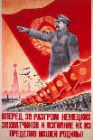 Forwards, Let Us Destroy the German Occupiers and Drive Them Beyond the..., USSR Poster, 1944-V^A^ Nikolaev-Framed Stretched Canvas
