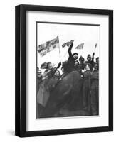 V Day Celebrations in Trafalgar Square London, 1945-null-Framed Photographic Print