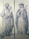 Preparatory Drawing of St. Catherine of Siena and St. Christopher, 1871-V. de Matteis-Giclee Print
