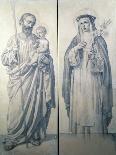 Preparatory Drawing of St. Catherine of Siena and St. Christopher, 1871-V. de Matteis-Framed Giclee Print