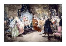 Wolfgang Amadeus Mozart Received by Madame De Pompadour-V. De Paredes-Mounted Art Print