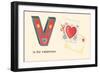 V is for Valentine-null-Framed Art Print