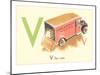 V is for Van-null-Mounted Art Print