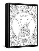 V is for Violet-Heather Rosas-Framed Stretched Canvas