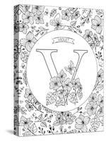 V is for Violet-Heather Rosas-Stretched Canvas