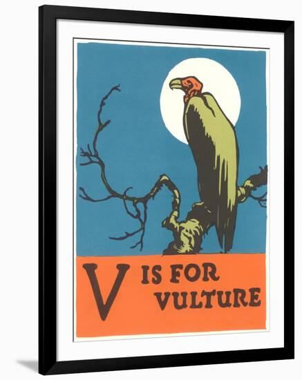 V is for Vulture-null-Framed Art Print