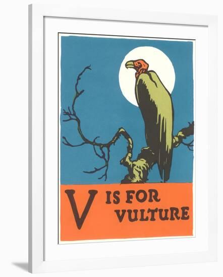 V is for Vulture-null-Framed Art Print