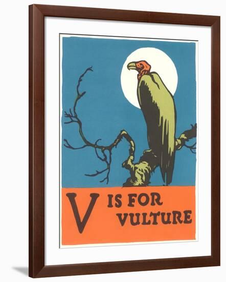 V is for Vulture-null-Framed Art Print