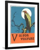 V is for Vulture-null-Framed Art Print