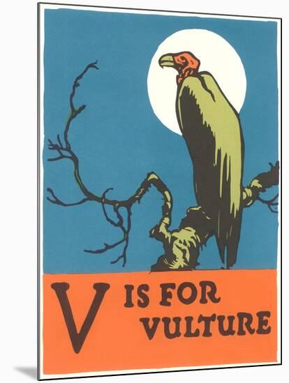 V is for Vulture-null-Mounted Art Print