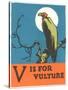 V is for Vulture-null-Stretched Canvas