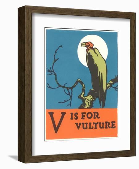 V is for Vulture-null-Framed Art Print