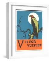 V is for Vulture-null-Framed Art Print