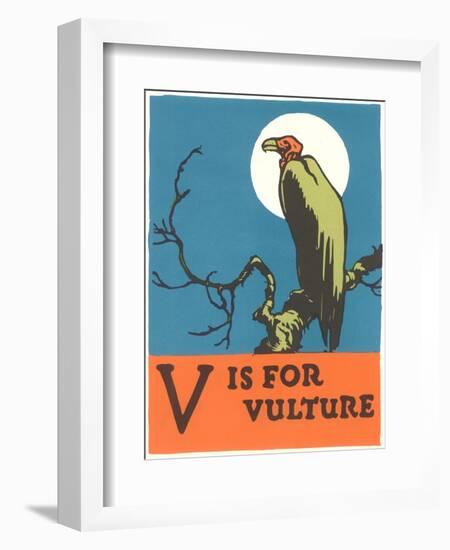 V is for Vulture-null-Framed Art Print